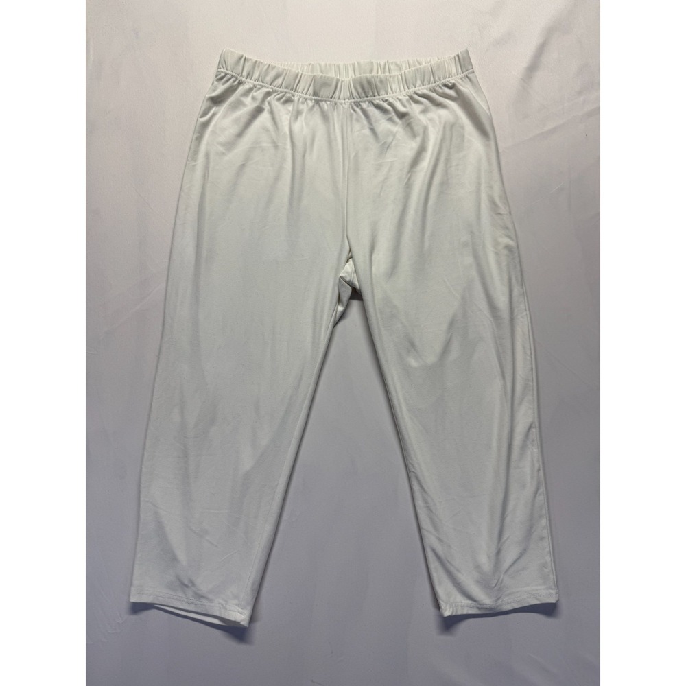 Faded Glory Cropped Pants Womens 2X (18W-20W) Arctic‎ White Stretch High Rise